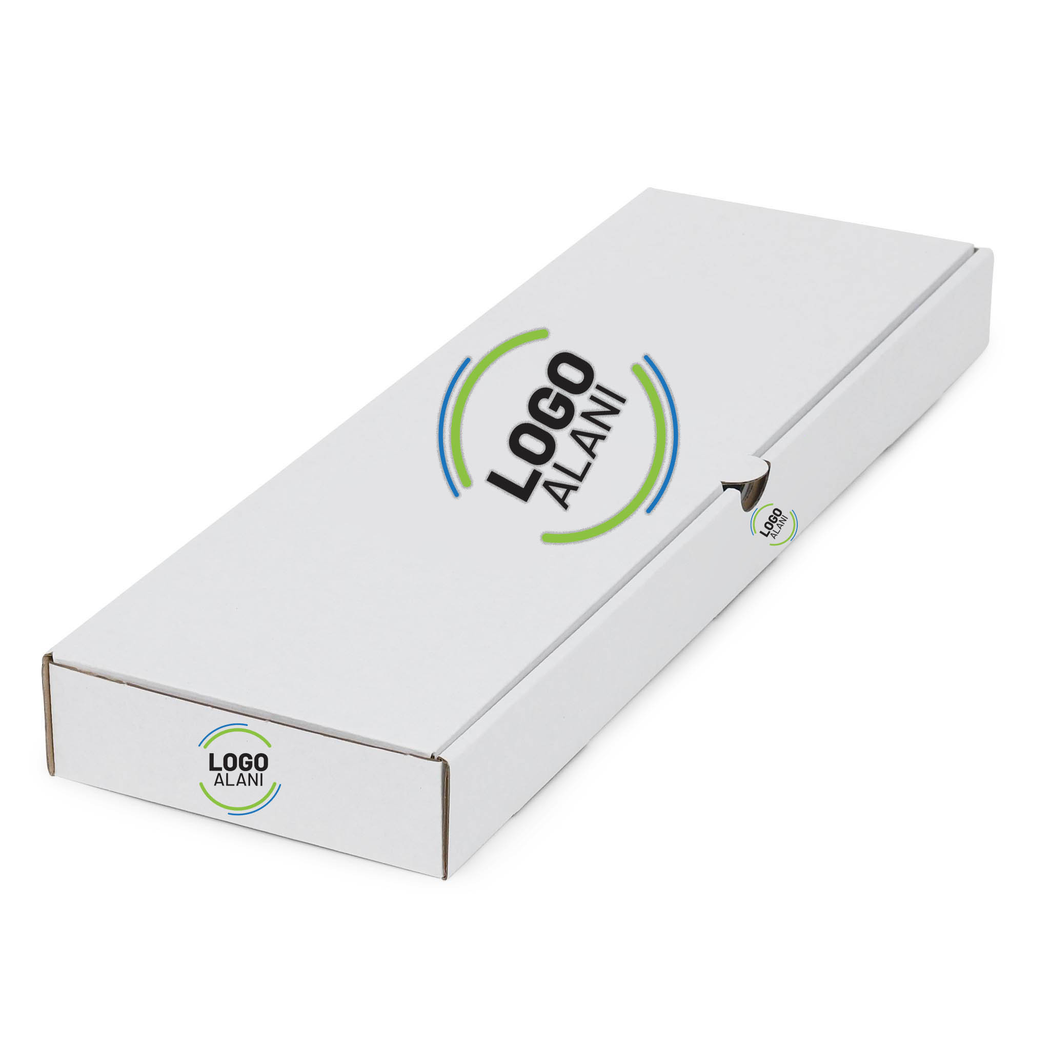 44 cm Beyaz Renk Oluklu Pide Kutusu Baskılı