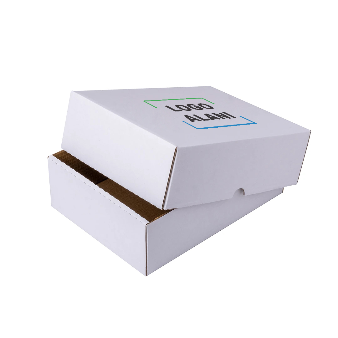Kapaklı Beyaz E-Ticaret Kutusu Baskılı