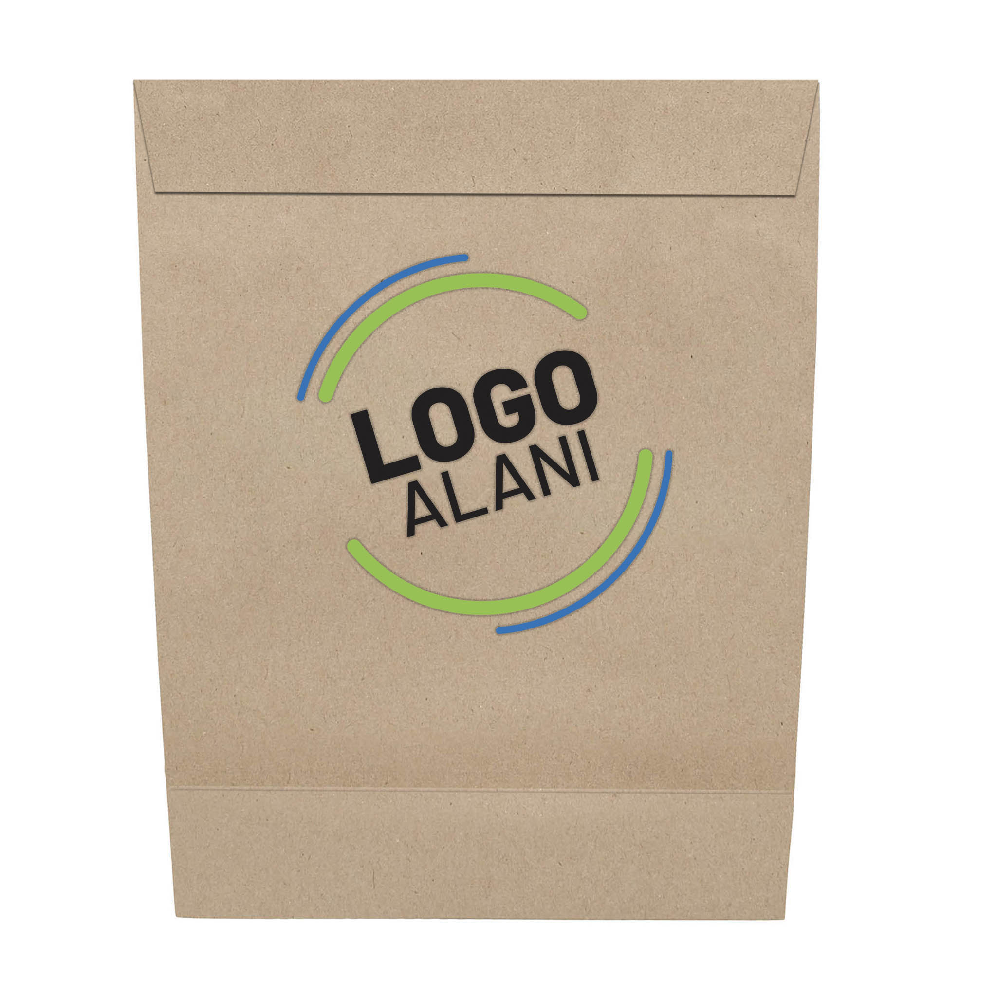 Kraft Hediye Çantası Baskılı Yapışkan Kapaklı